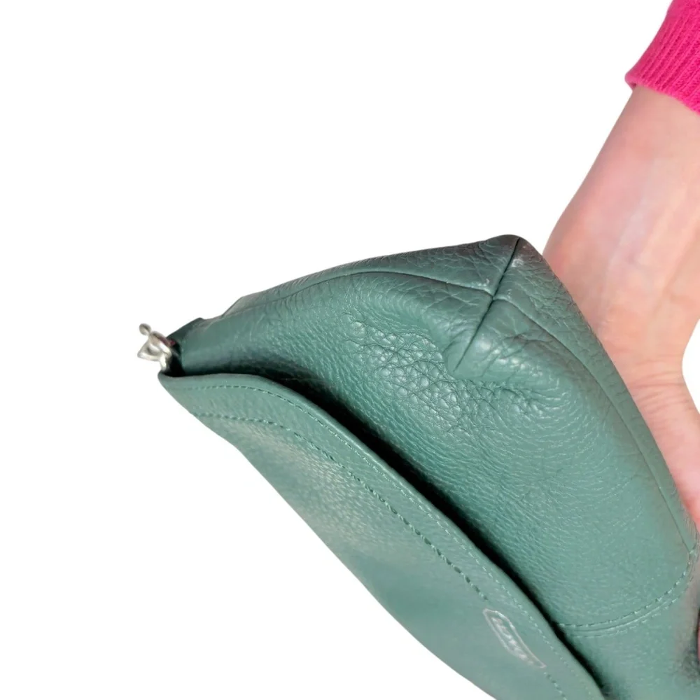 Coach green pebbled leather mini bag